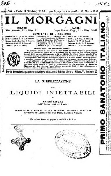 Il morgagni giornale indirizzato al progresso della medicina. Parte 2., Riviste