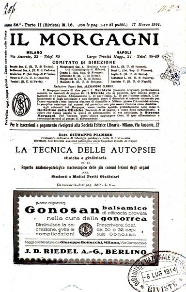 Il morgagni giornale indirizzato al progresso della medicina. Parte 2., Riviste