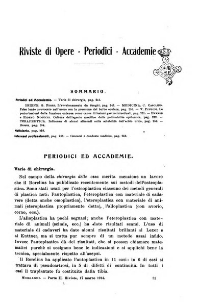 Il morgagni giornale indirizzato al progresso della medicina. Parte 2., Riviste