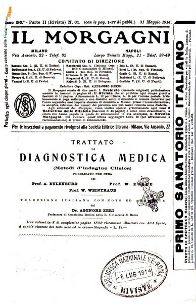 Il morgagni giornale indirizzato al progresso della medicina. Parte 2., Riviste