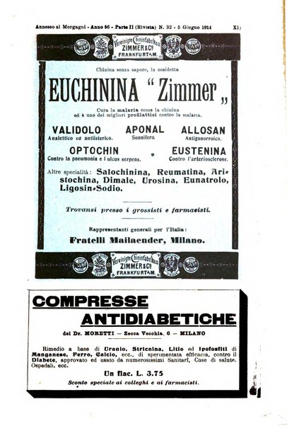 Il morgagni giornale indirizzato al progresso della medicina. Parte 2., Riviste