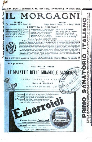 Il morgagni giornale indirizzato al progresso della medicina. Parte 2., Riviste