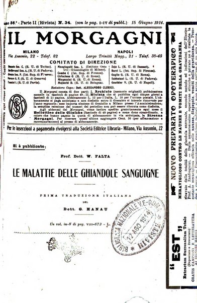 Il morgagni giornale indirizzato al progresso della medicina. Parte 2., Riviste