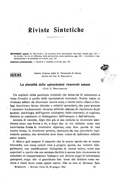 Il morgagni giornale indirizzato al progresso della medicina. Parte 2., Riviste