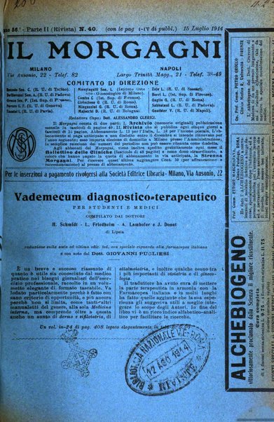 Il morgagni giornale indirizzato al progresso della medicina. Parte 2., Riviste