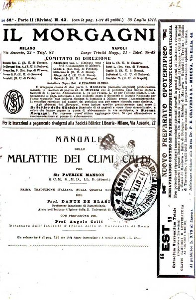 Il morgagni giornale indirizzato al progresso della medicina. Parte 2., Riviste