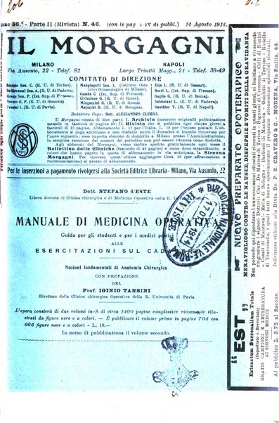 Il morgagni giornale indirizzato al progresso della medicina. Parte 2., Riviste