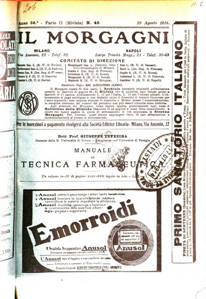 Il morgagni giornale indirizzato al progresso della medicina. Parte 2., Riviste