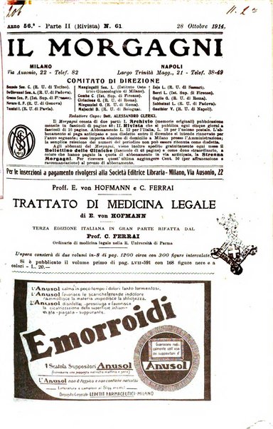 Il morgagni giornale indirizzato al progresso della medicina. Parte 2., Riviste