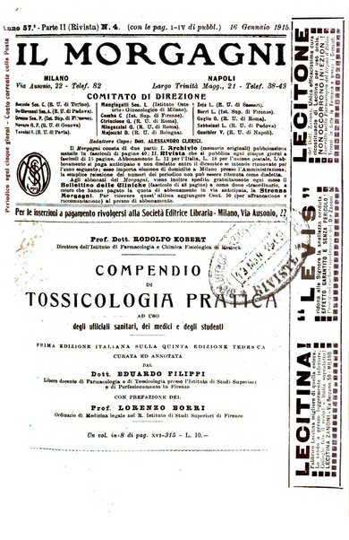 Il morgagni giornale indirizzato al progresso della medicina. Parte 2., Riviste