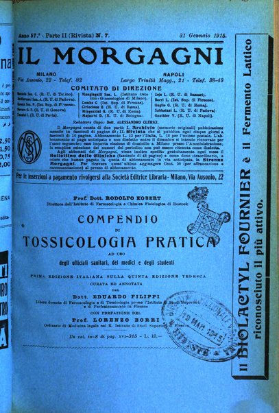 Il morgagni giornale indirizzato al progresso della medicina. Parte 2., Riviste