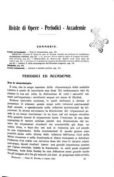 Il morgagni giornale indirizzato al progresso della medicina. Parte 2., Riviste