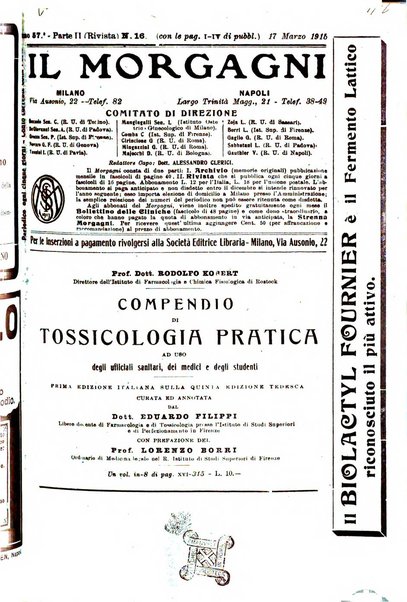 Il morgagni giornale indirizzato al progresso della medicina. Parte 2., Riviste