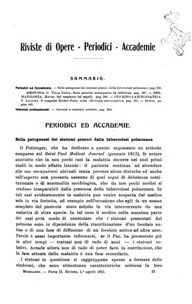 Il morgagni giornale indirizzato al progresso della medicina. Parte 2., Riviste