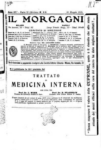 Il morgagni giornale indirizzato al progresso della medicina. Parte 2., Riviste