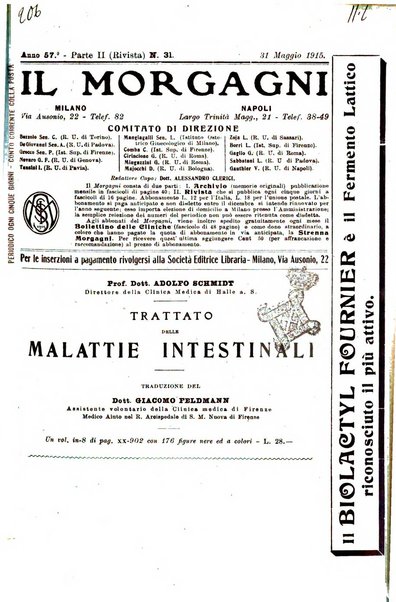 Il morgagni giornale indirizzato al progresso della medicina. Parte 2., Riviste