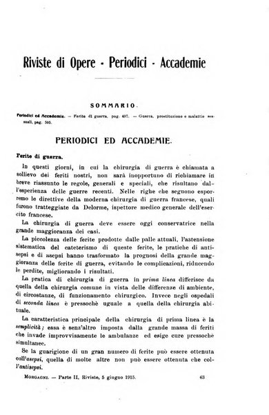 Il morgagni giornale indirizzato al progresso della medicina. Parte 2., Riviste