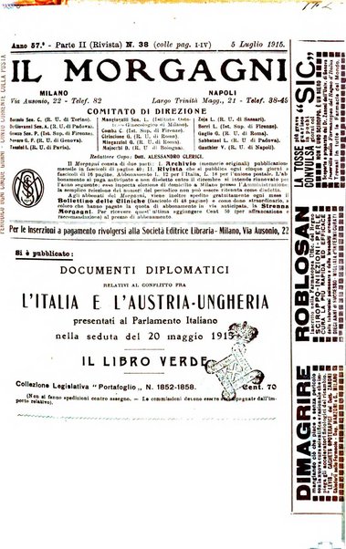 Il morgagni giornale indirizzato al progresso della medicina. Parte 2., Riviste