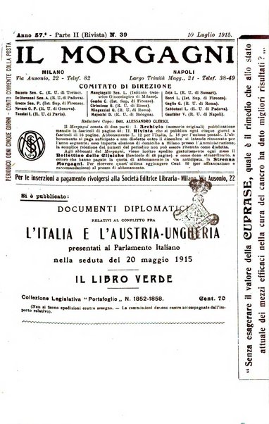 Il morgagni giornale indirizzato al progresso della medicina. Parte 2., Riviste