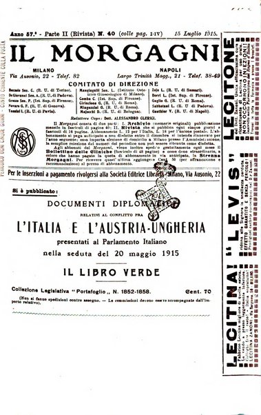 Il morgagni giornale indirizzato al progresso della medicina. Parte 2., Riviste