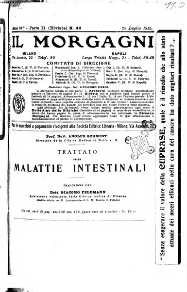 Il morgagni giornale indirizzato al progresso della medicina. Parte 2., Riviste