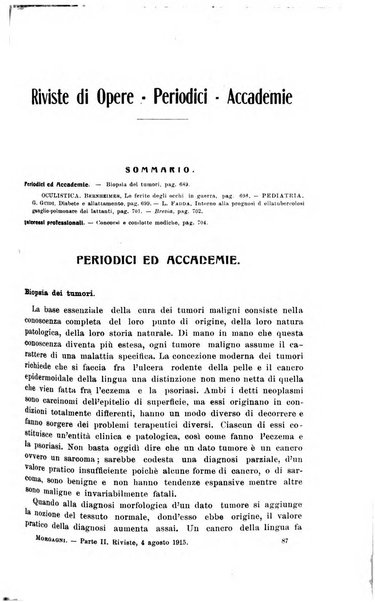 Il morgagni giornale indirizzato al progresso della medicina. Parte 2., Riviste