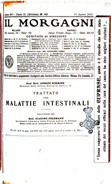 Il morgagni giornale indirizzato al progresso della medicina. Parte 2., Riviste