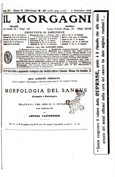 Il morgagni giornale indirizzato al progresso della medicina. Parte 2., Riviste