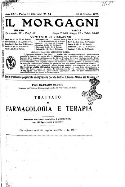 Il morgagni giornale indirizzato al progresso della medicina. Parte 2., Riviste