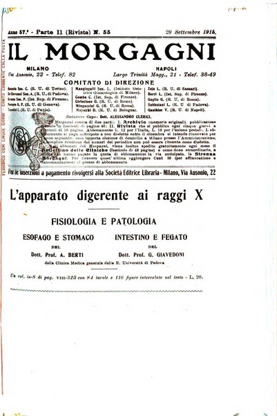 Il morgagni giornale indirizzato al progresso della medicina. Parte 2., Riviste