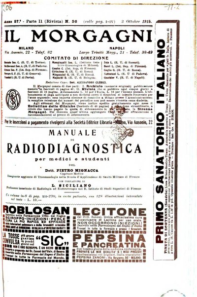 Il morgagni giornale indirizzato al progresso della medicina. Parte 2., Riviste