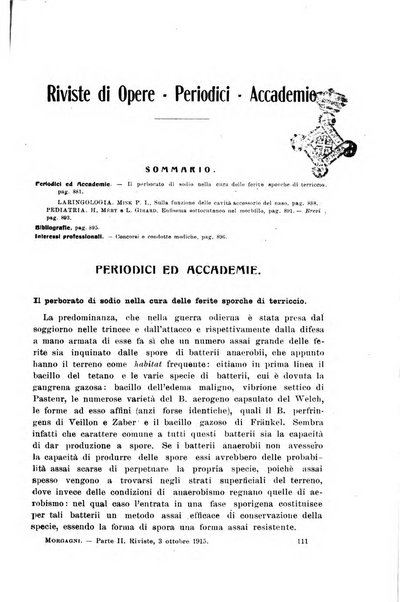 Il morgagni giornale indirizzato al progresso della medicina. Parte 2., Riviste