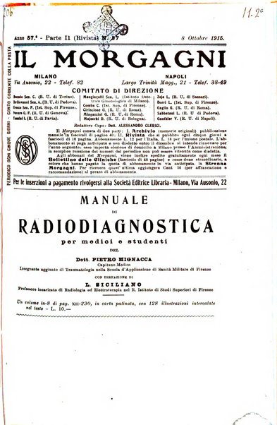 Il morgagni giornale indirizzato al progresso della medicina. Parte 2., Riviste