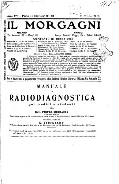 Il morgagni giornale indirizzato al progresso della medicina. Parte 2., Riviste