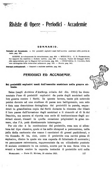 Il morgagni giornale indirizzato al progresso della medicina. Parte 2., Riviste