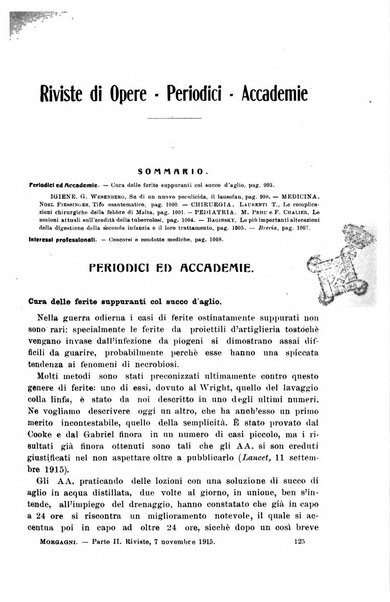 Il morgagni giornale indirizzato al progresso della medicina. Parte 2., Riviste