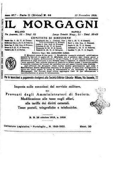 Il morgagni giornale indirizzato al progresso della medicina. Parte 2., Riviste