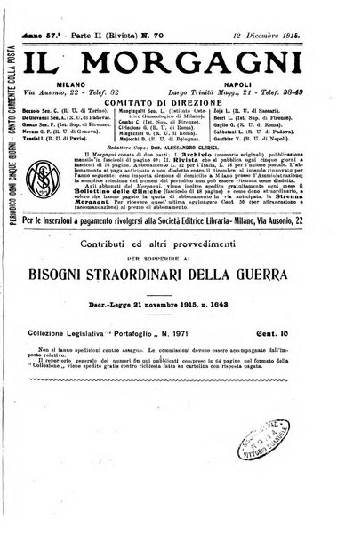 Il morgagni giornale indirizzato al progresso della medicina. Parte 2., Riviste