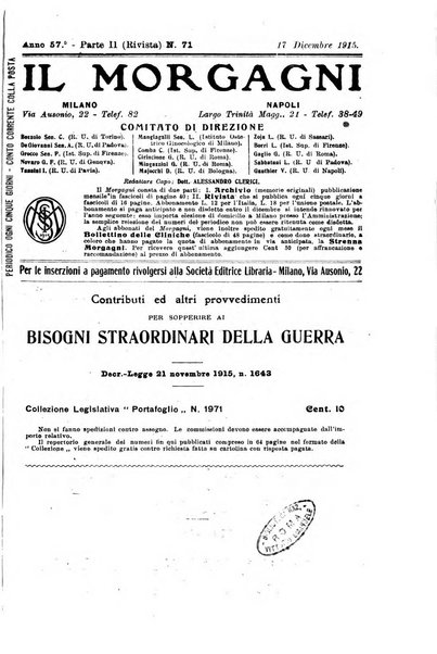 Il morgagni giornale indirizzato al progresso della medicina. Parte 2., Riviste