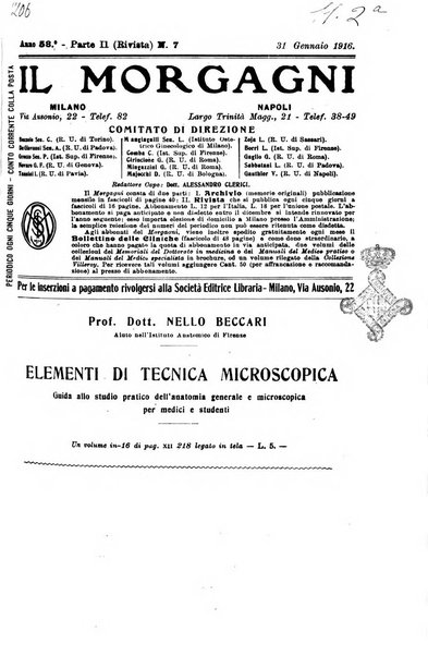 Il morgagni giornale indirizzato al progresso della medicina. Parte 2., Riviste