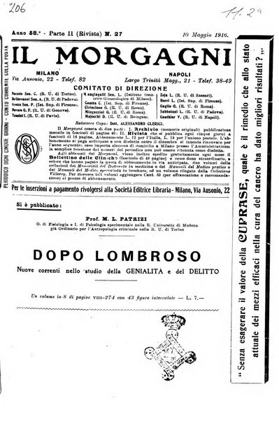 Il morgagni giornale indirizzato al progresso della medicina. Parte 2., Riviste