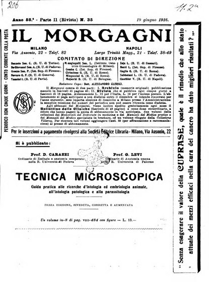 Il morgagni giornale indirizzato al progresso della medicina. Parte 2., Riviste