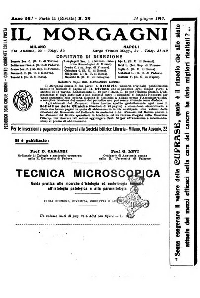 Il morgagni giornale indirizzato al progresso della medicina. Parte 2., Riviste