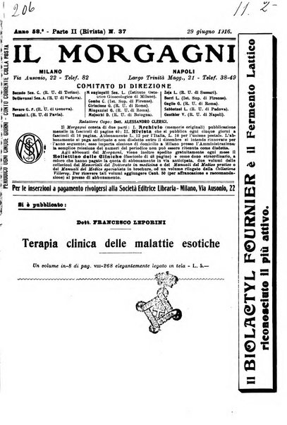 Il morgagni giornale indirizzato al progresso della medicina. Parte 2., Riviste