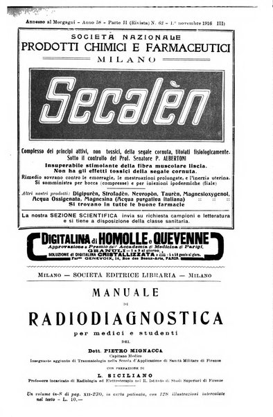 Il morgagni giornale indirizzato al progresso della medicina. Parte 2., Riviste