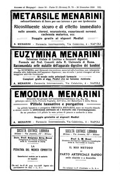 Il morgagni giornale indirizzato al progresso della medicina. Parte 2., Riviste