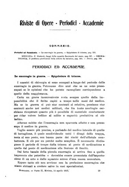 Il morgagni giornale indirizzato al progresso della medicina. Parte 2., Riviste