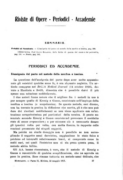 Il morgagni giornale indirizzato al progresso della medicina. Parte 2., Riviste