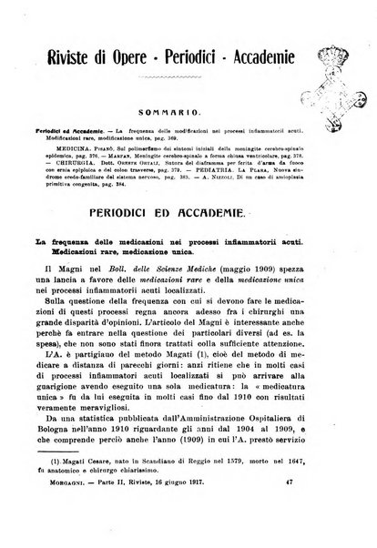 Il morgagni giornale indirizzato al progresso della medicina. Parte 2., Riviste