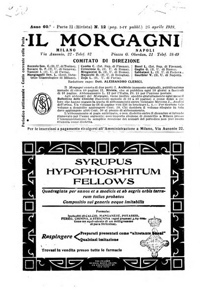 Il morgagni giornale indirizzato al progresso della medicina. Parte 2., Riviste